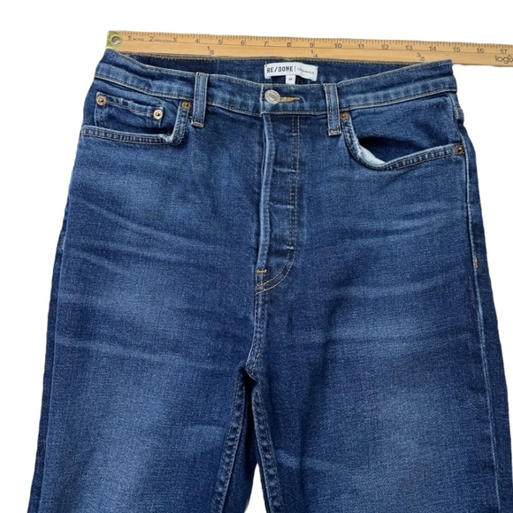 RE/DONE Originals High Rise Ankle Crop Denim Jeans Midnight Blue 28 - Picture 14 of 14